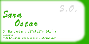 sara ostor business card